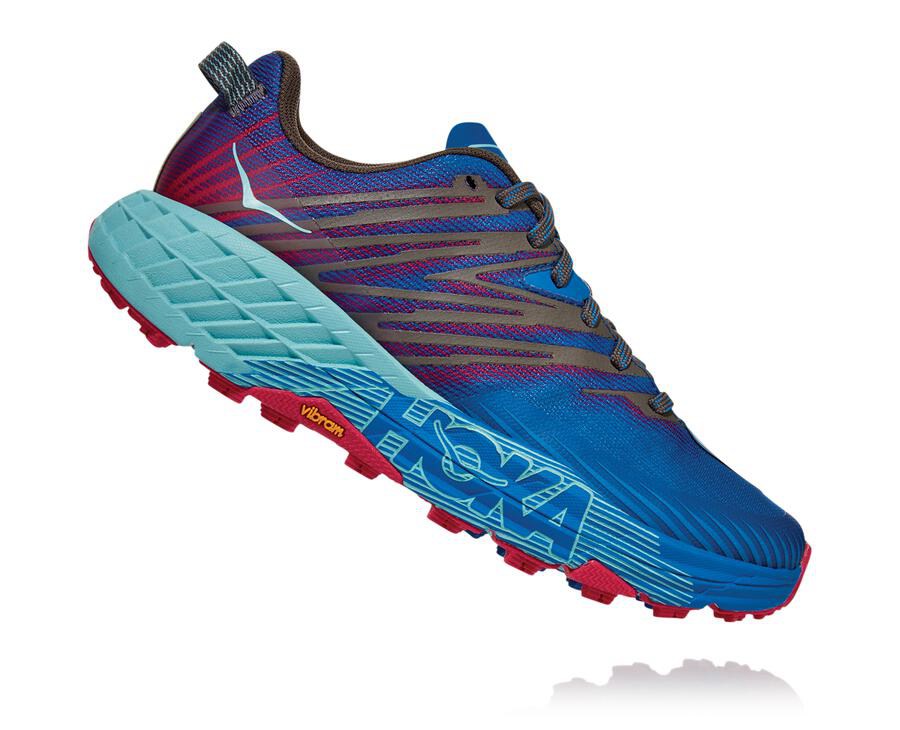 Hoka One One Speedgoat 4 Trailskor Dam - Blå - MNQIU-8072